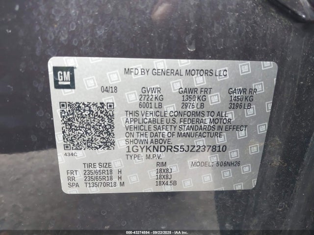 2018 CADILLAC XT5 1GYKNDRS5JZ237810 Photo 8