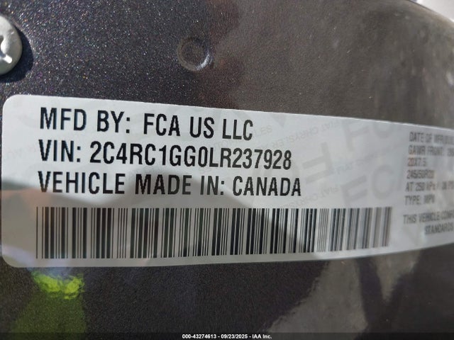 2020 CHRYSLER PACIFICA 2C4RC1GG0LR237928 Photo 8