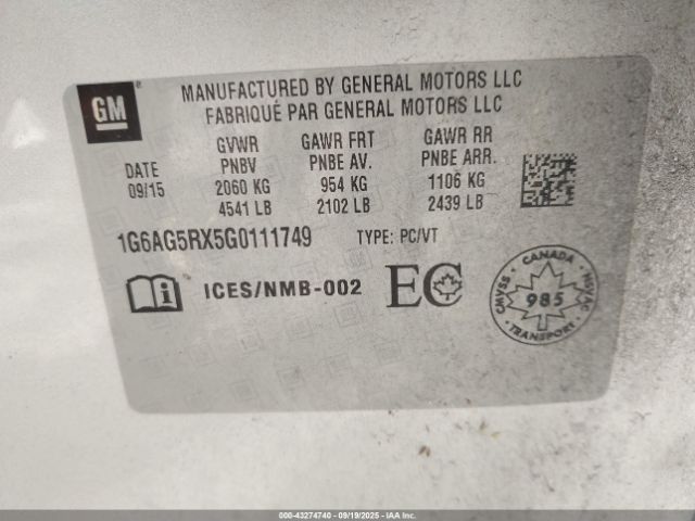 2016 CADILLAC ATS 1G6AG5RX5G0111749 Photo 8