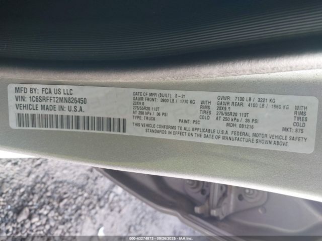2021 RAM 1500 1C6SRFFT2MN826450 Photo 8
