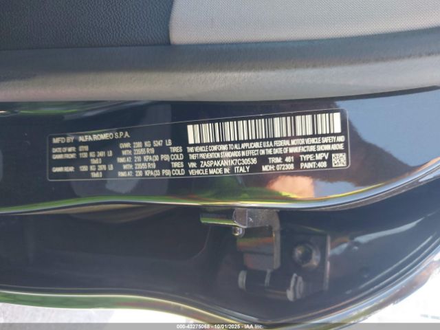 2019 ALFA ROMEO STELVIO ZASPAKAN1K7C30536 Photo 8