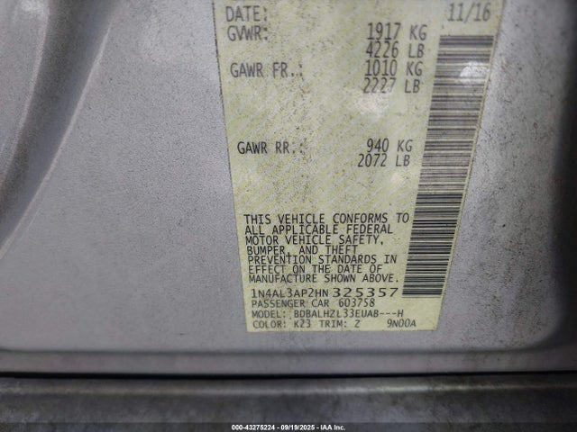 1N4AL3AP2HN325357 Nissan 2017