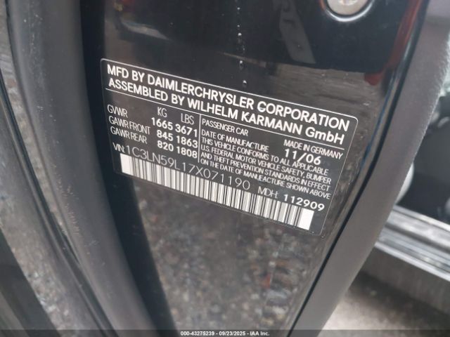 2007 CHRYSLER CROSSFIRE 1C3LN59L17X071190 Photo 8