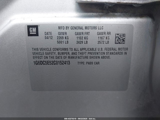 2012 CADILLAC CTS 1G6DC5E52C0152413 Photo 8