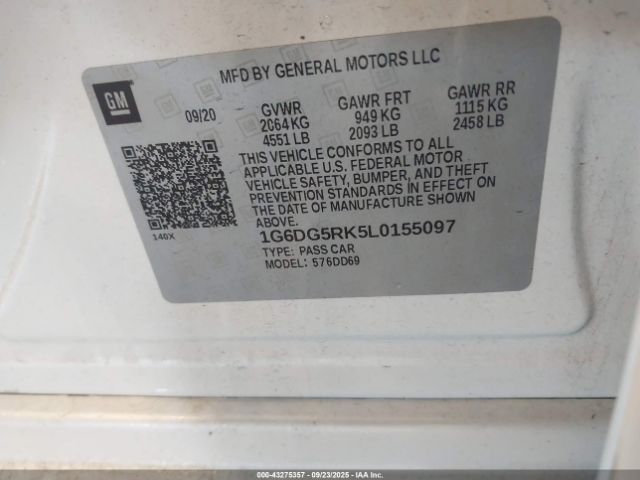 2020 CADILLAC CT4 1G6DG5RK5L0155097 Photo 8