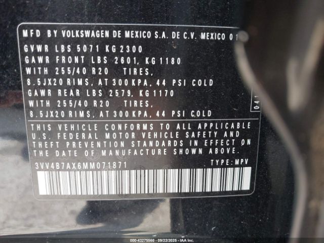 2021 VOLKSWAGEN TIGUAN 3VV4B7AX6MM071871 Photo 8