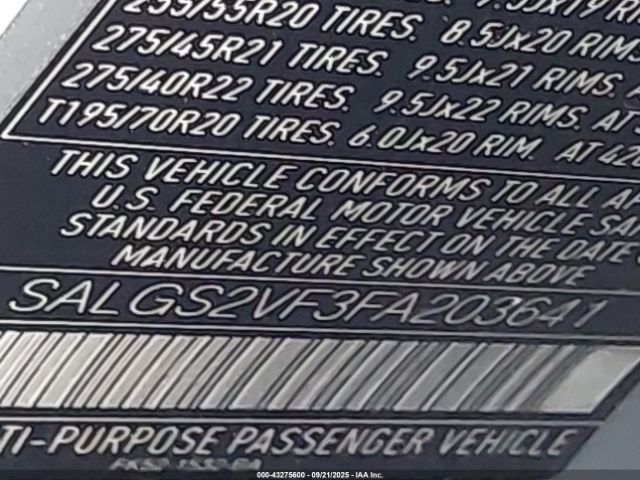 2015 LAND ROVER RANGE ROVER SALGS2VF3FA203641 Photo 8