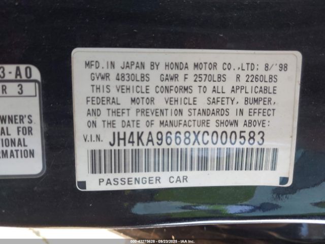 1999 ACURA RL JH4KA9668XC000583 Photo 8