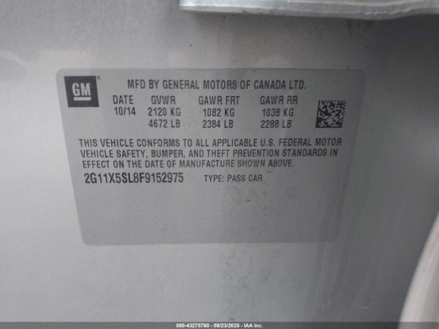 2015 CHEVROLET IMPALA 2G11X5SL8F9152975 Photo 8