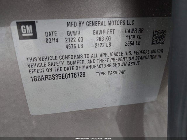 2014 CADILLAC CTS 1G6AR5S35E0176728 Photo 8