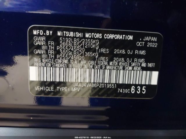 2023 MITSUBISHI OUTLANDER JA4J4VA86PZ019551 Photo 8