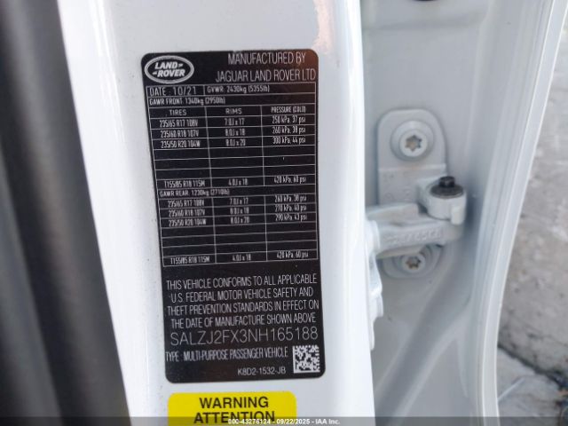 2022 LAND ROVER RANGE ROVER EVOQUE SALZJ2FX3NH165188 Photo 8