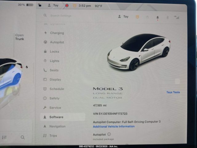 2022 TESLA MODEL 3 5YJ3E1EB4NF173723 Photo 6