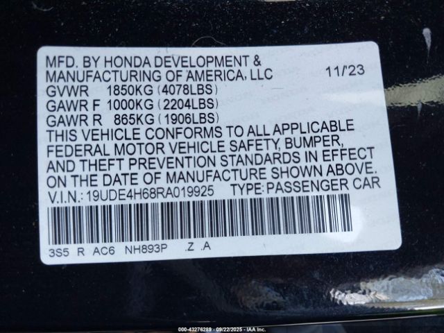 2024 ACURA INTEGRA 19UDE4H68RA019925 Photo 8