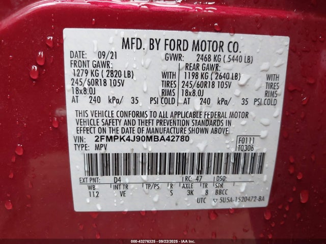 2021 FORD EDGE 2FMPK4J90MBA42780 Photo 8