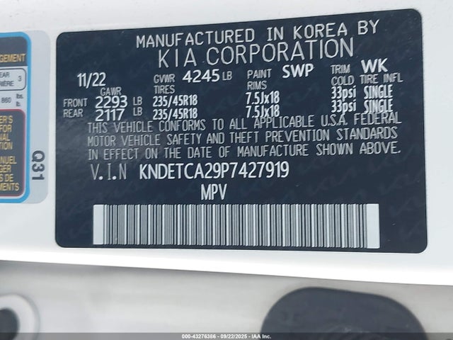 KIA gamma, t-gdi 2023 KNDETCA29P7427919 Image 9