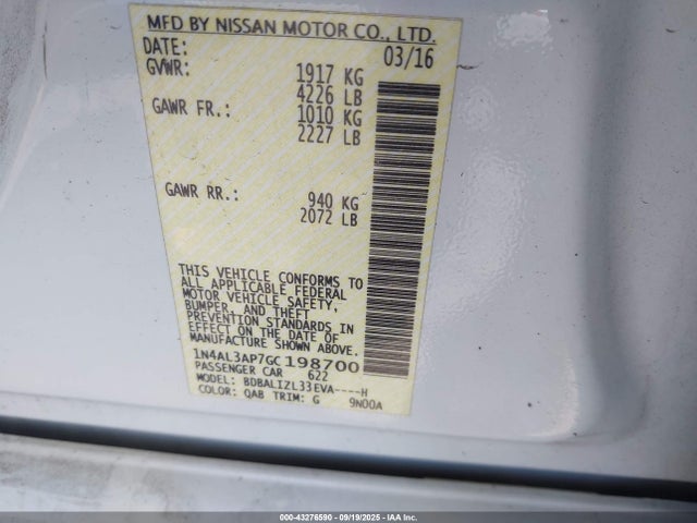 1N4AL3AP7GC198700 Nissan Altima