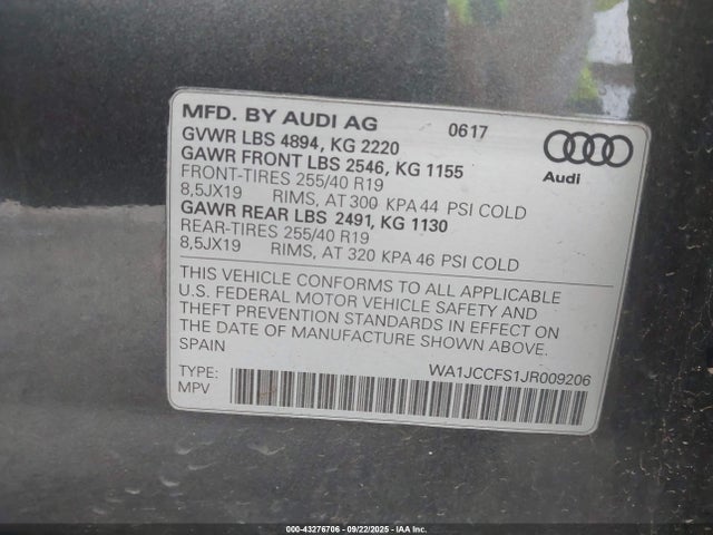2018 AUDI Q3 WA1JCCFS1JR009206 Photo 8