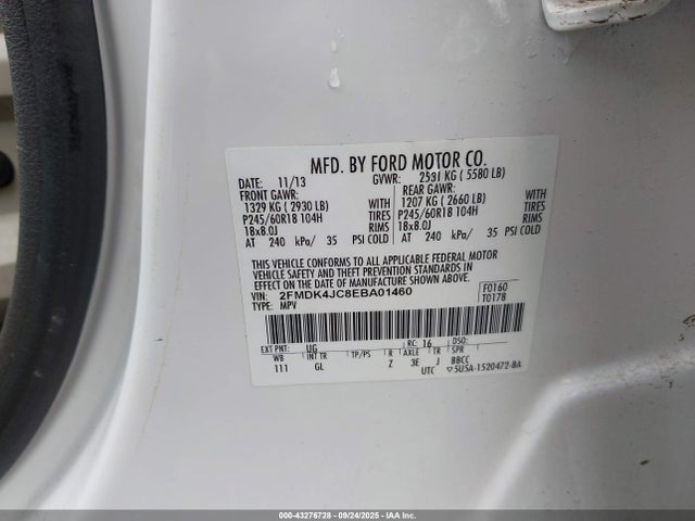 Ford 2014 2014 2FMDK4JC8EBA01460 Image 9