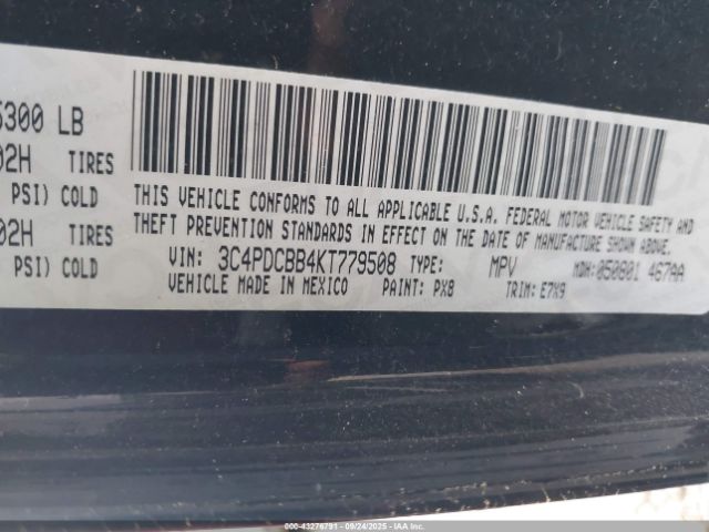 2019 DODGE JOURNEY 3C4PDCBB4KT779508 Photo 8