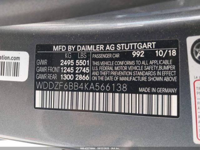 2019 MERCEDES-BENZ AMG E 53 WDDZF6BB4KA566138 Photo 8