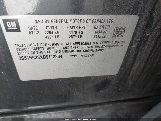 2013 CADILLAC XTS 2G61N5S3XD9113804 Photo 8