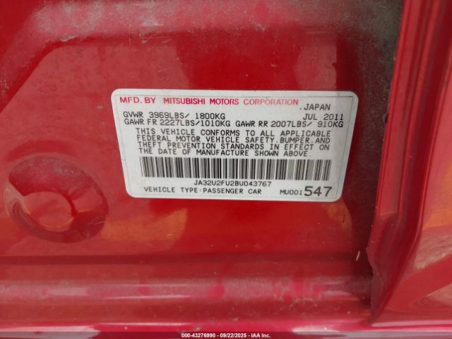 2011 MITSUBISHI LANCER JA32U2FU2BU043767 Photo 8