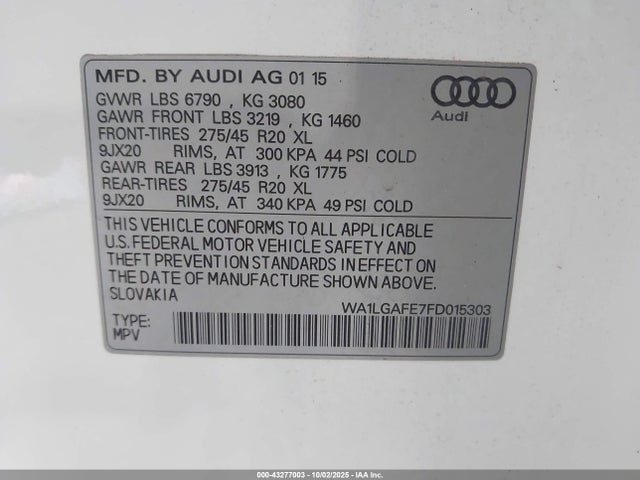 2015 AUDI Q7 WA1LGAFE7FD015303 Photo 8