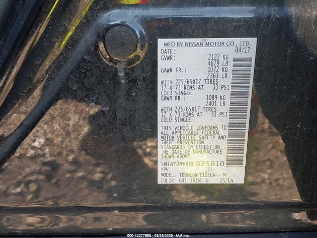 5N1AT2MV4HC825610 Nissan 2017
