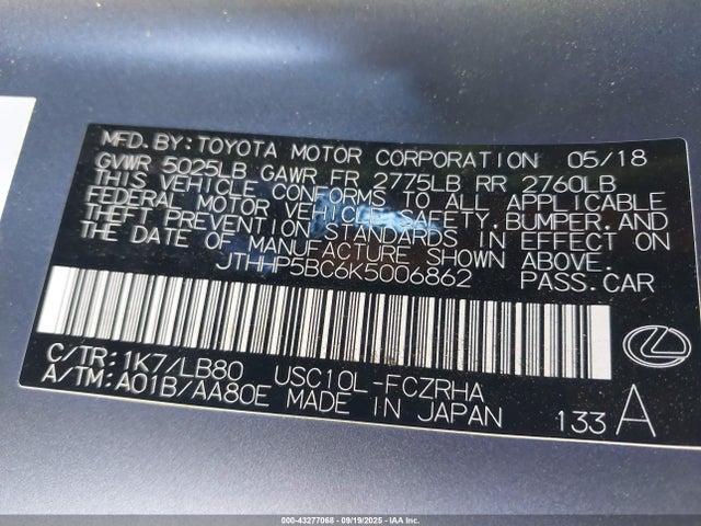 Lexus 2ur-gse 2019 JTHHP5BC6K5006862 Image 9