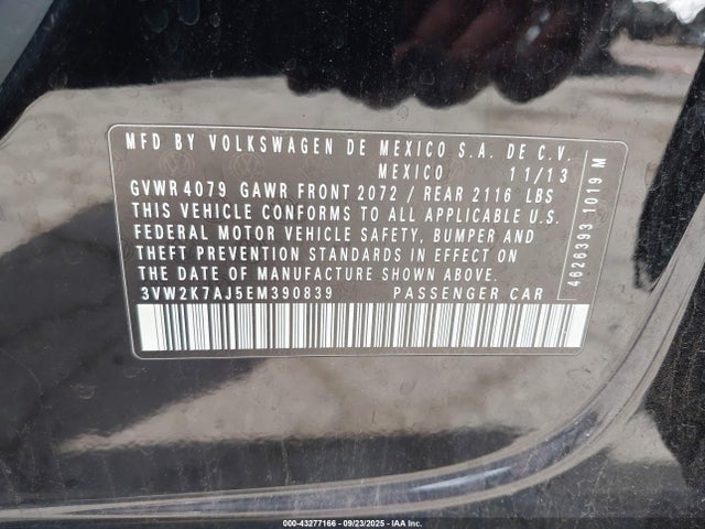 Volkswagen 2014 2014 3VW2K7AJ5EM390839 Image 9