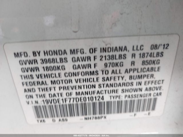 2013 ACURA ILX 19VDE1F77DE010124 Photo 8