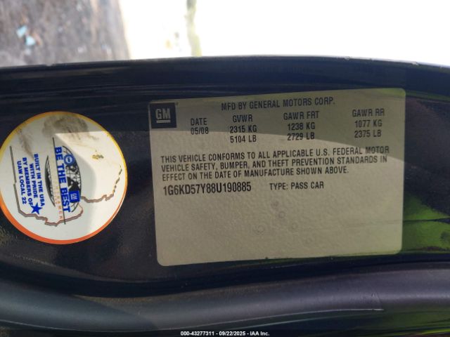 2008 CADILLAC DTS 1G6KD57Y88U190885 Photo 8