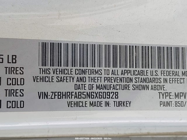 Aukcja sprzedaży 2022 Ram Promaster City Cargo Van, vin: ZFBHRFAB5N6X60928, numer aukcji: 43277438