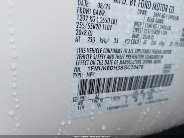 2025 FORD EXPLORER 1FMUK8DH3SGC70470 Photo 8