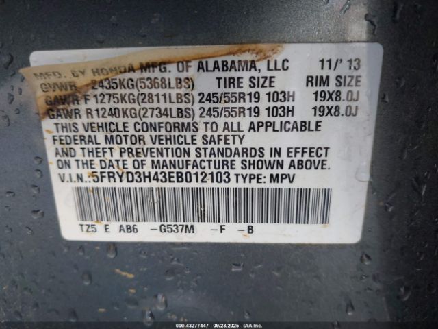 2014 ACURA MDX 5FRYD3H43EB012103 Photo 8