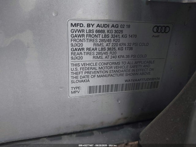 2018 AUDI Q7 WA1VAAF77JD033174 Photo 8