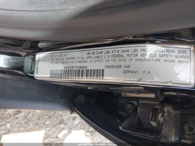 1999 AUDI A4 WAUED28D7XA308829 Photo 8
