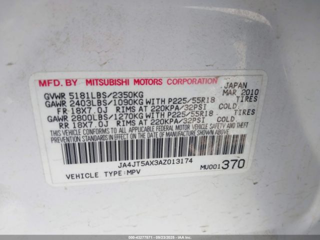 2010 MITSUBISHI OUTLANDER JA4JT5AX3AZ013174 Photo 8