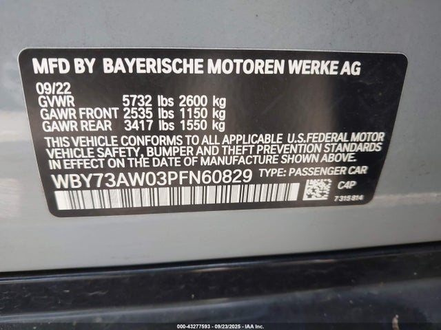 WBY73AW03PFN60829 BMW 2023