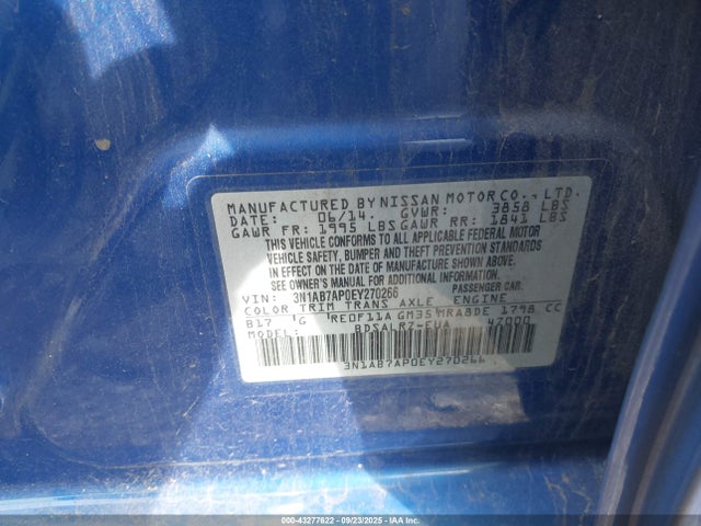 3N1AB7AP0EY270266 Nissan Sentra