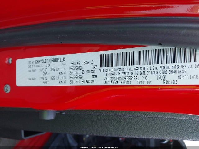 RAM 2015 2015 3C6JR6AT2FG554321 Image 9