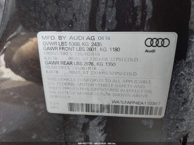 2014 AUDI Q5 WA1LFAFP4EA110387 Photo 8