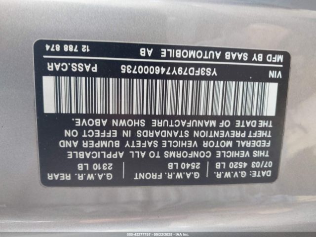 2004 SAAB 9-3 YS3FD79Y746000735 Photo 8