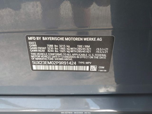 2023 BMW X7 5UX23EM02P9R91424 Photo 8