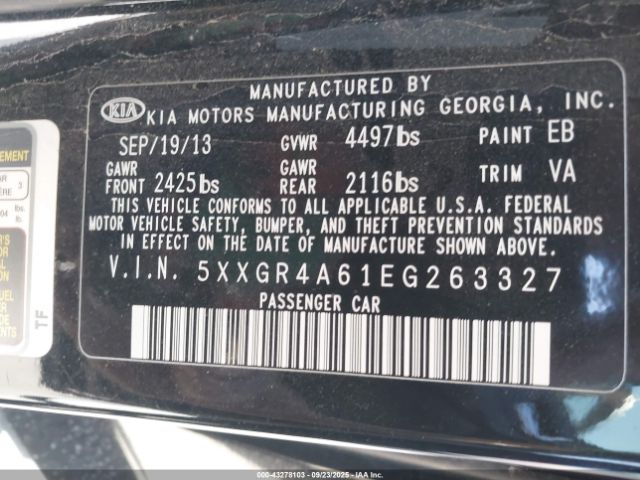 2014 KIA OPTIMA 5XXGR4A61EG263327 Photo 8