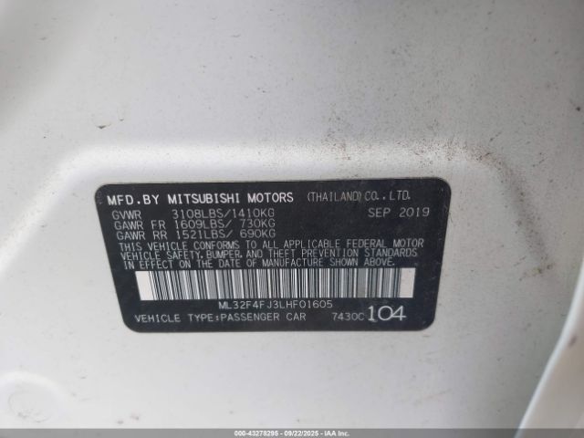 2020 MITSUBISHI MIRAGE G4 ML32F4FJ3LHF01605 Photo 8