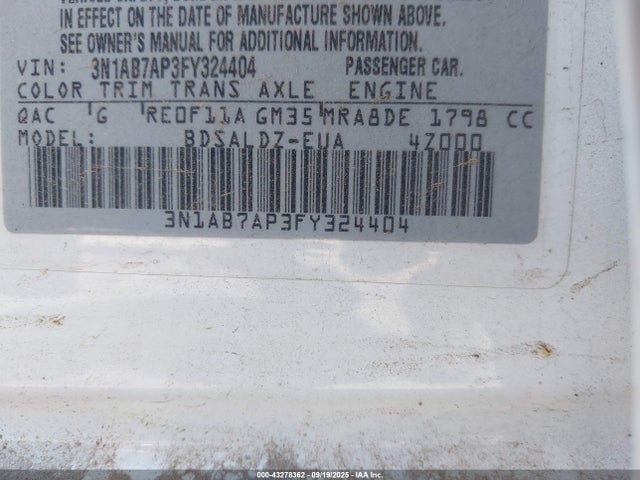 3N1AB7AP3FY324404 Nissan 2015