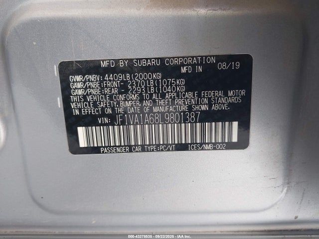 Subaru dib 2020 JF1VA1A68L9801387 Image 9