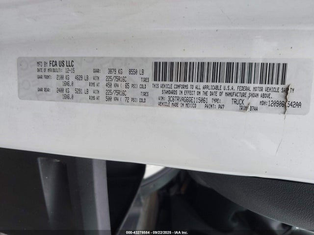 3C6TRVAG6GE115061 RAM Promaster 1500